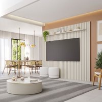 Painel para TV Até 80 Polegadas Maragogi 1 Prateleira 100% Mdf Off White - Permobili