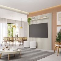 Painel para TV Até 70 Polegadas Maragogi 1 Prateleira 100% Mdf Off White - Permobili