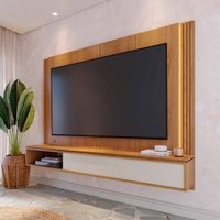 Painel para TV até 75 Polegadas com LED 2 Portas e Nicho Multimóveis CRCOL-PTV026 Madeirado/Off White