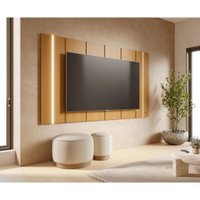 Painel para TV até 75 Polegadas com LED 100% MDF Multimóveis CRCOL-PTV025 Madeirado