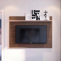 Painel para TV até 55 Polegadas com Prateleira Multimóveis CRCOL-PTV027 Nogueira/Off White