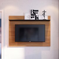 Painel para TV até 55 Polegadas com Prateleira Multimóveis CRCOL-PTV027 Madeirado/Preto