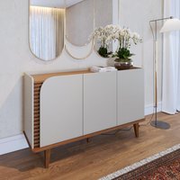 Aparador Buffet com 3 Portas 136cm Multimóveis CRCOL-APA010 Off White/Madeirado