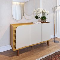 Aparador Buffet com 3 Portas 136cm Multimóveis CRCOL-APA010 Madeirado/Off White