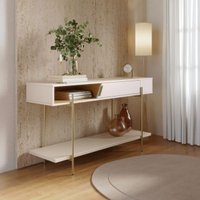 Aparador Buffet com 1 Porta e 2 Prateleiras 135,8cm Multimóveis CRCOL-APA006 Off White/Madeirado