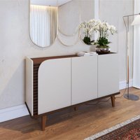 Aparador Buffet com 3 Portas 136cm Multimóveis CRCOL-APA010 Off White/Nogueira