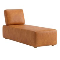 Sofá Chaise Modular Block 74x153 Pes Madeira Courino TCS 727 MOLL