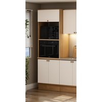 Armário Torre Quente 3 Pts c/Rod Provence Cinamomo/Off White
