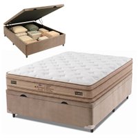 Cama Box Baú Casal Molas Ensacadas Euro Pillow Double Face Pró Hotel 138x188x72cm Probel Até 150kg