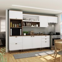 Cozinha Completa 6 Pçs 7 Pts 4 Gav Iluminata Branco/ebano