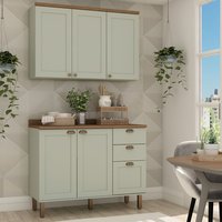 Cozinha Compacta 2 Pçs 5 Pts 3 Gav Iluminata Verde mint/ebano