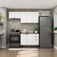 Cozinha Compacta 4 Pçs 6 Pts 4 Gav Iluminata Branco/ebano