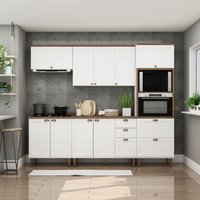 Cozinha Compacta 5 Pçs 10 Pts 4 Gav Iluminata Branco/ebano