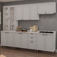 Cozinha Completa 5 Pçs 12 Pts 4 Gav Iluminata Branco/fendi