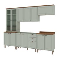 Cozinha Completa 5 Pçs 12 Pts 4 Gav Iluminata Verde Mint/ebano