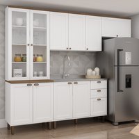 Cozinha Completa 4 Pçs 10 Pts 3 Gav Iluminata Branco/ebano