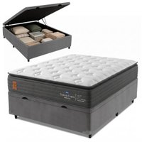 Cama Box Baú Casal Molas Ensacadas Pillow Super Monaco 138x188x75cm Probel - Até 180kg por pessoa