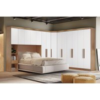 Quarto Modulado Casal Rizon 5Peças QC204 Cumaru N. Horizonte