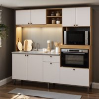 Cozinha Completa Liz 8 Portas 1 Gaveta Cinamomo/Branco sem Tampo