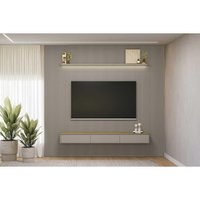 Painel Sala Estar p/ TV 100 Pol Modular 3.0 297cm Gris Linea
