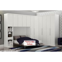 Quarto Modulado Casal Rizon 5Peças QCM03 Neve N. Horizonte