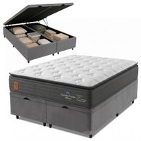 Cama Box Baú Queen Molas Ensacadas Pillow Super Monaco 158x198x75cm Probel - Até 180kg por pessoa