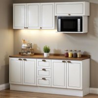 Cozinha Completa 5 Pçs 8 Pts 3 Gav Americana Bco/ebano C/tpo e Rod