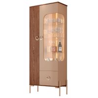 Cristaleira 2 Portas Com LED 1 Gaveta Stella 180X72 cm Fendi Carvalho BECHARA