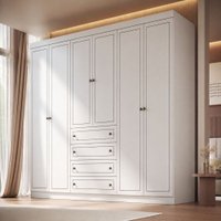 Guarda Roupa Casal 6 Portas 4 Gavetas Domus Branco