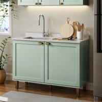Balcão de Cozinha para Pia 2 Portas Verde Mint 1502 - Genialflex