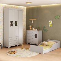 Quarto Infantil Completo com Minicama Montessoriana Ternura Multimóveis MP4884 Off White