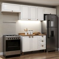 Cozinha Completa 4 Pçs 7 Pts 3 Gav Americana Bco/ebano C/ Tpo