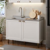 Balcão de Cozinha para Pia 2 Portas Branco Fosco 1502 - Genialflex