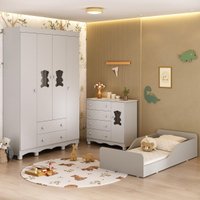 Quarto Infantil Completo com Minicama Montessoriana e Colchão Incluso Ternura Multimóveis MP4899 Off White