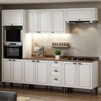 Cozinha Completa 5pçs Americana Branco/Ebano C/ Tampo