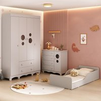 Quarto Infantil Completo com Minicama Montessoriana Suspiro Multimóveis MP4887 Off White