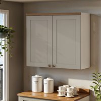 Armário Aéreo Cozinha 80cm Iluminata 100% Mdf de 2 Portas Branco/Fendi - Genialflex