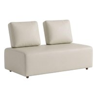 Sofá Modular 2 Lugares Block 148 cm Pes Madeira Courino TCS 725 MOLL