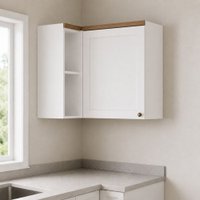 Armário de Cozinha Aéreo Canto 1 Porta Iluminata Branco