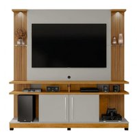 Estante Home Tv 55 Pol Com LED 180 cm York Cinamomo Off White BECHARA