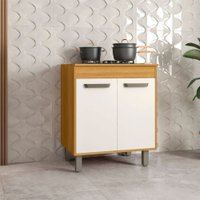 Balcão de Cozinha 70 Cm Espanha 2 Portas Freijó/Off White - Pnr Móveis