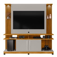 Estante Home Tv 55 Pol Com LED 180 cm York Naturalle Off White BECHARA