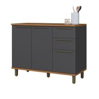 Balcão de Cozinha 120 Cm Munique 2 Portas 3 Gavetas com Tampo 6154.41 Cinza - Indekes