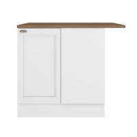Balcão de Cozinha de Canto Americana Texas 1 Porta com Rodapé Branco - Pnr Móveis