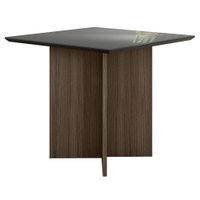 Mesa de Madeira 90 Cm Harmonia com Vidro Amêndoa/Grafite/Preto - Pnr Móveis