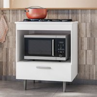 Balcão de Cozinha para Cooktop 4 Bocas 72cm Itália 1 Gaveta Branco - Pnr Móves