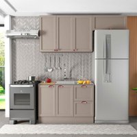 Cozinha Compacta Americana Texas 6 Portas 2 Gavetas com Rodapé Griss - Pnr Móveis