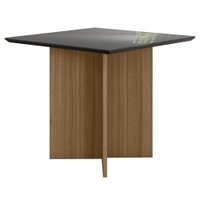 Mesa de Madeira 90 Cm Harmonia com Vidro Carvalho/Grafite/Preto - Pnr Móveis