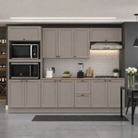Cozinha Completa Americana Texas 11 Portas 2 Gavetas com Rodapé Griss - Pnr Móveis