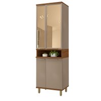 Paneleiro Duplo 70cm Munique 4 Portas com Vidro 6154.4 Camurça - Indekes